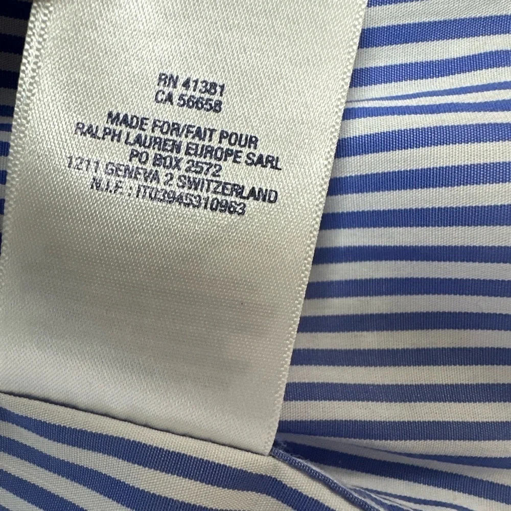 Ralph Lauren Boys Casual Blue Striped Button-Down Shirt – Size 18/20